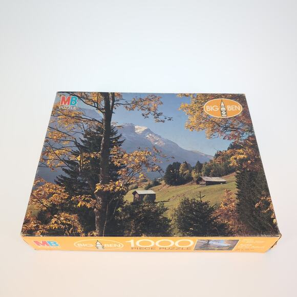 MB Milton Bradley VTG 1000 Piece "Near Gsteig, Switzerland" Jigsaw Puzzle - GUC - Picture 3 of 12